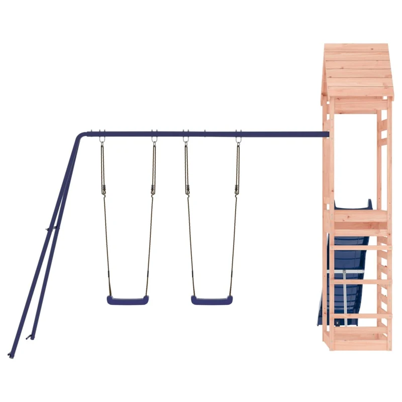 Aire de jeux d'extérieur balançoires toboggan portiques robuste jeux jardin 316 x 363 x 264 cm bois massif de douglas 02_0004767