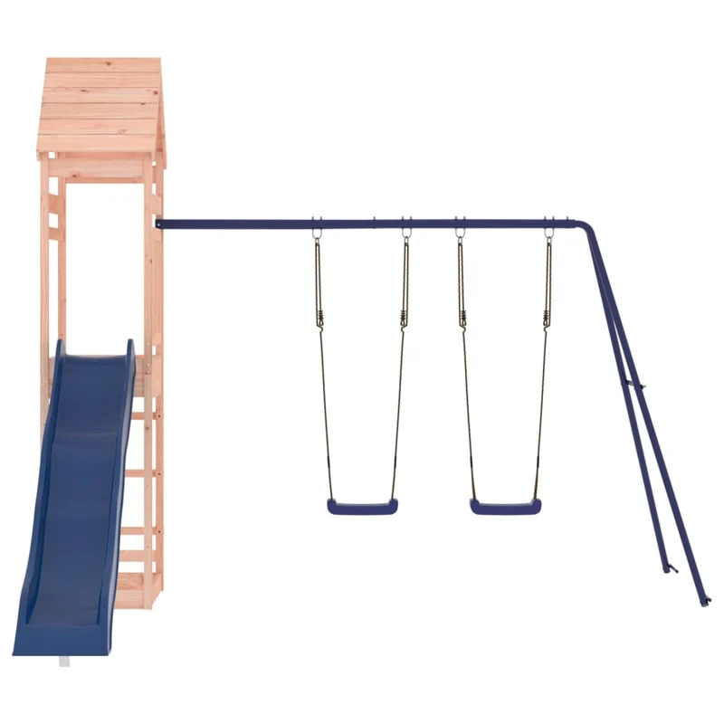 Aire de jeux d'extérieur balançoires toboggan portiques robuste jeux jardin 316 x 363 x 264 cm bois massif de douglas 02_0004767