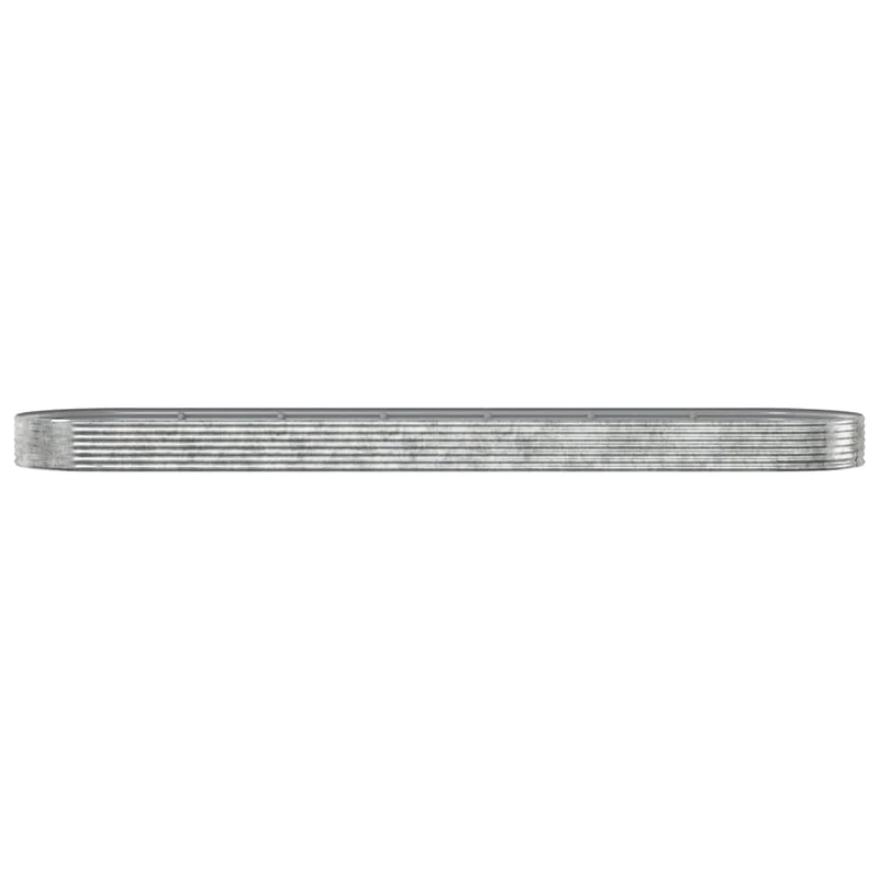 Jardinière bac lit surélevé plantes fleurs terrasse jardin de jardin acier enduit de poudre argenté Argent 02_0039697