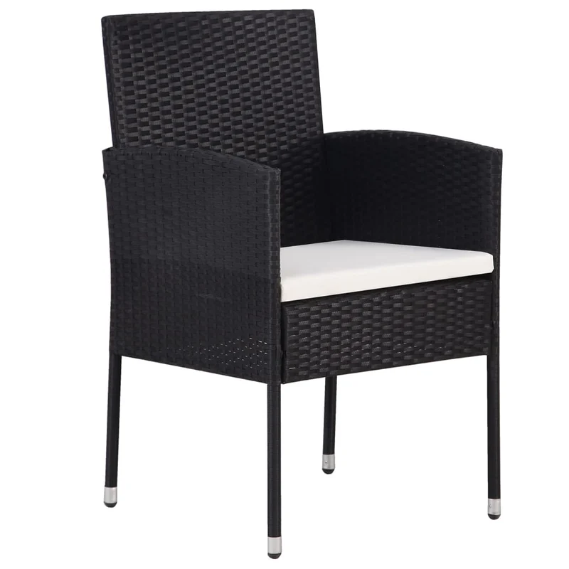Ensemble de salle à manger de jardin meuble extérieur 5 pièces noir 02_0013858