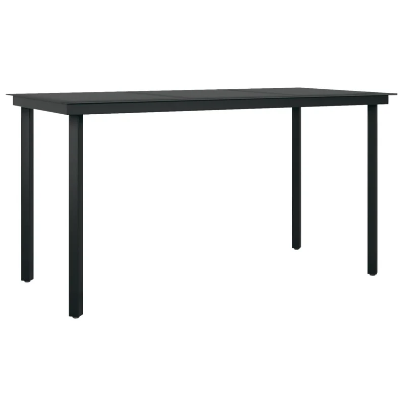 Ensemble de salle à manger de jardin meuble extérieur 5 pièces noir 02_0013858