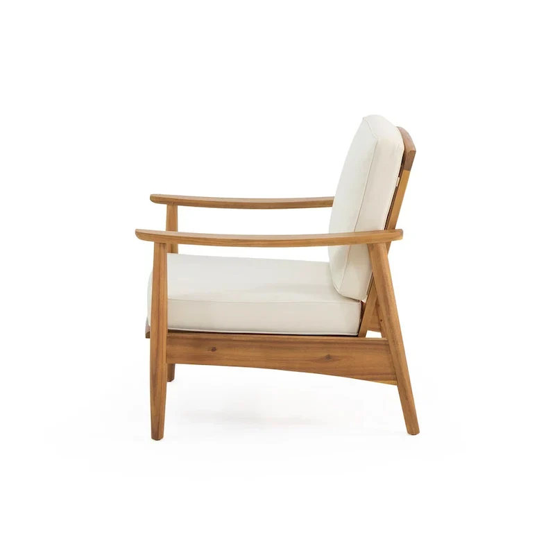 Ensemble de conversation d'extérieur 4 places en bois d'acacia Willowbrook par Christopher Knight Home