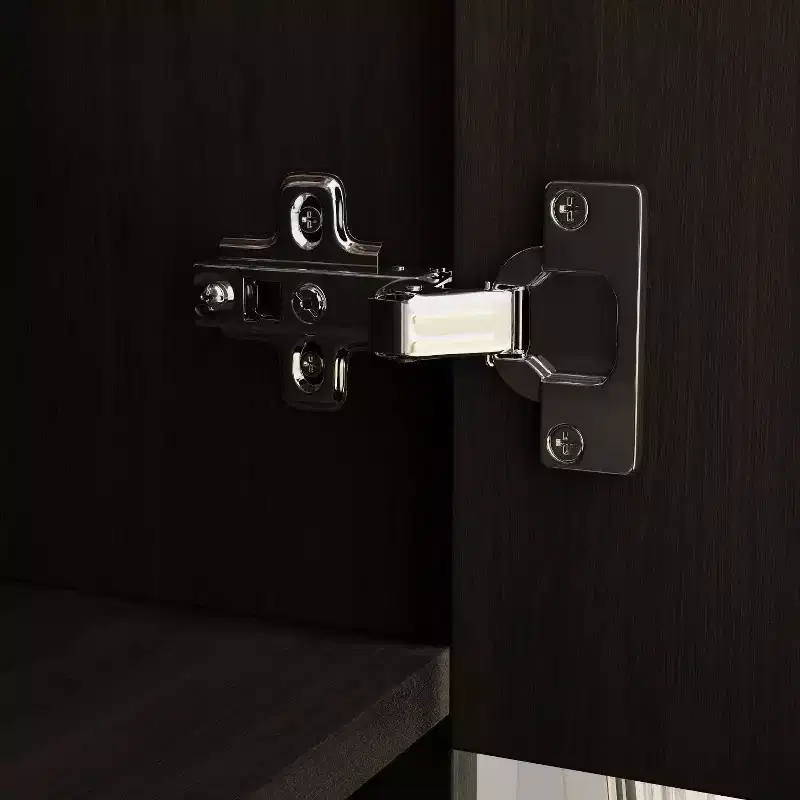 Hitow Armoire de rangement double tiroir avec portes miroir et zones de rangement