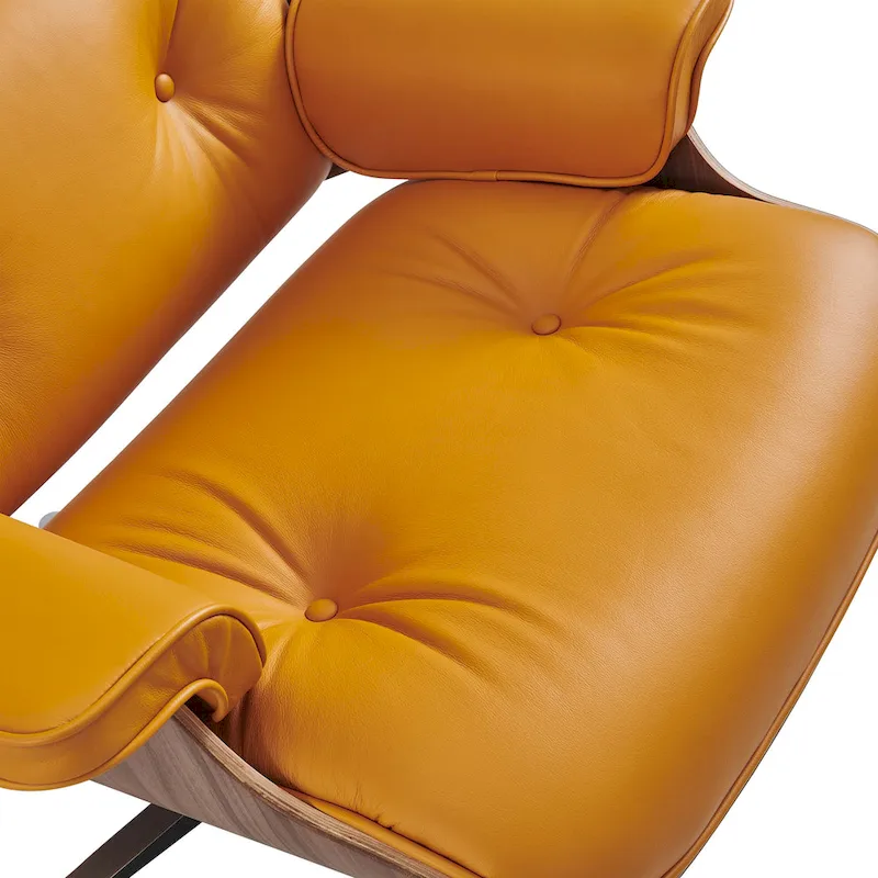 Fauteuil inclinable en cuir de style Mid-Century Modern
