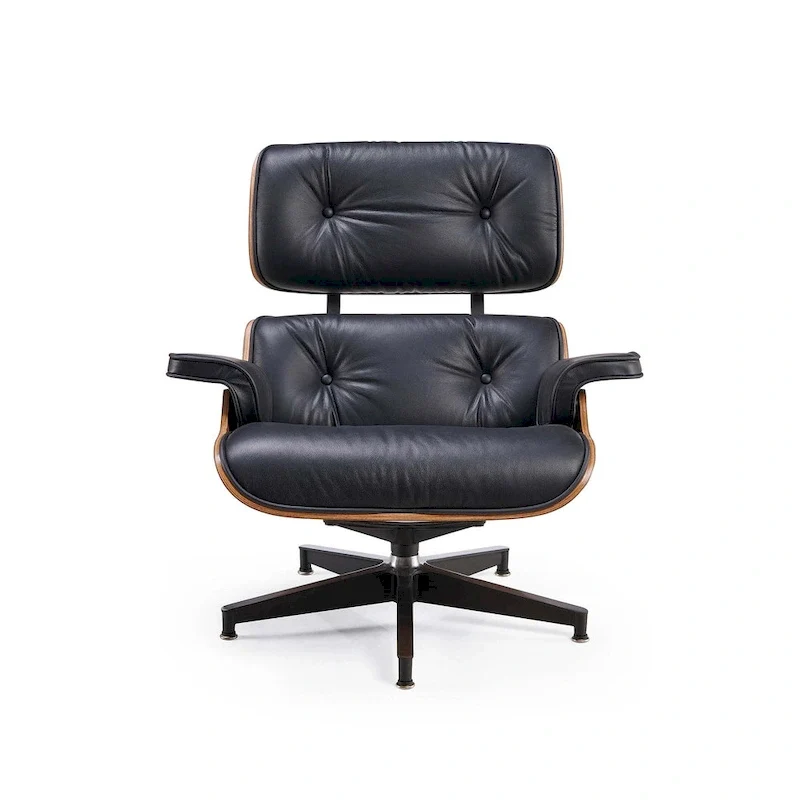 Fauteuil inclinable en cuir de style Mid-Century Modern