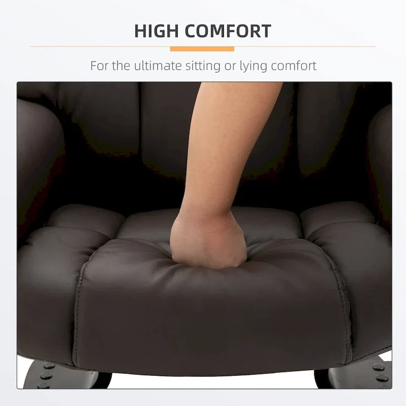 Fauteuil de massage inclinable HOMCOM avec pouf repose-pieds