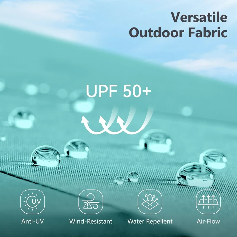 MAISON ARTS Parasol excentré rectangulaire de 4,5 m avec manivelle, parasol de marché double face d'extérieur avec lumières LED solaires et base incluse