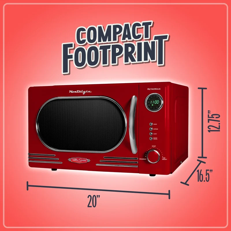 Micro-ondes de comptoir rétro Nostalgia, 1,1 pi cu et 1 000 W