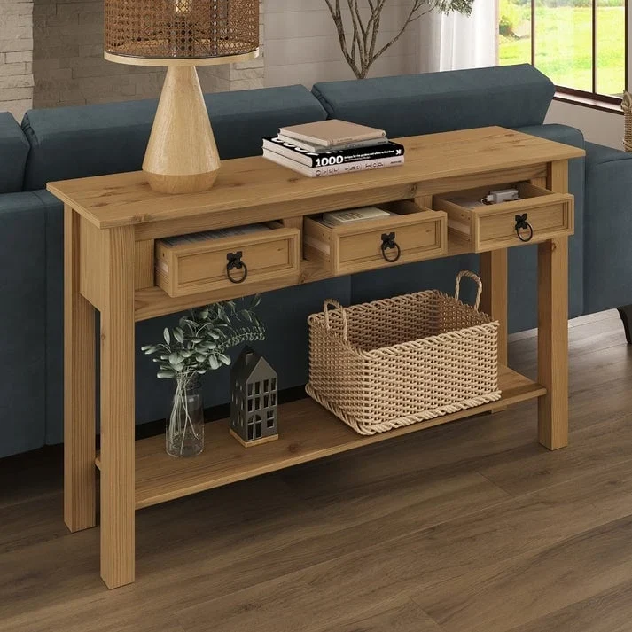 Console de table en bois 3 tiroirs Corona | Furniture Dash - S.O.