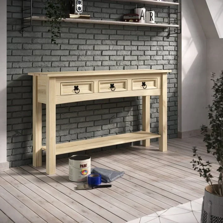 Console de table en bois 3 tiroirs Corona | Furniture Dash - S.O.