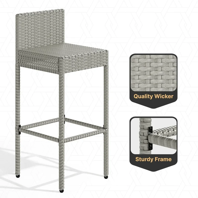 Ensemble de bar extérieur en osier Moasis 5 pièces - 5 PCS