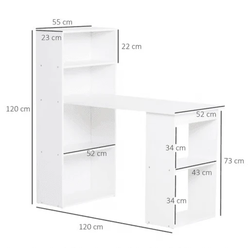 Bureau IDAR en bois avec bibliothèque de rangement