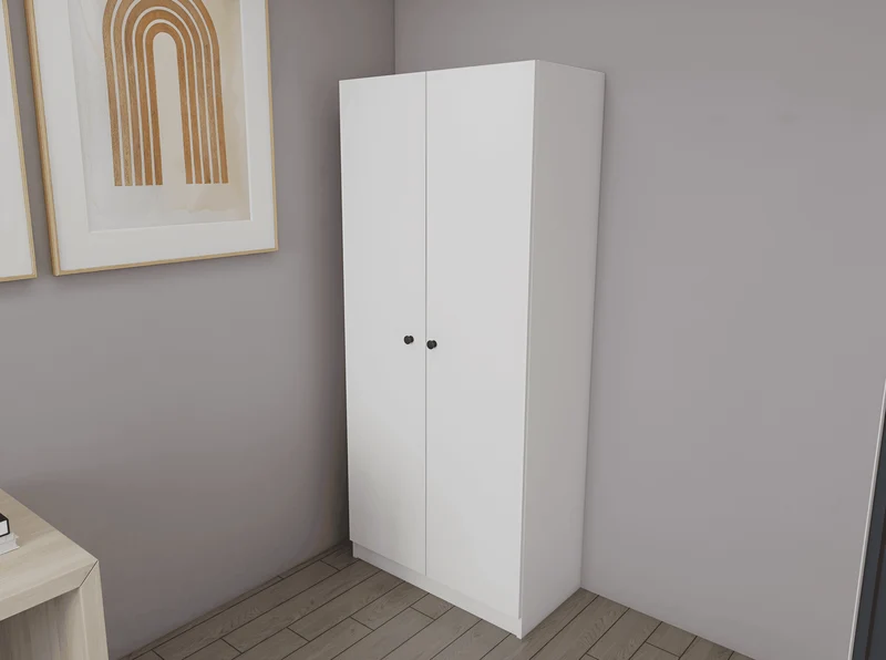 Armoire Blanc - 185 cm - avec 2 porte