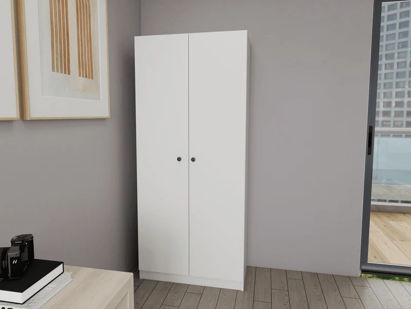 Armoire Blanc - 185 cm - avec 2 porte