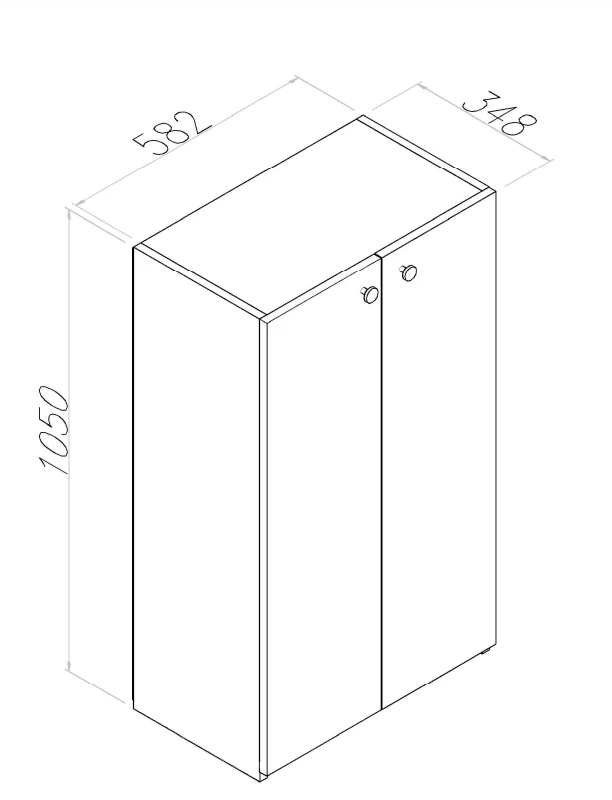 Armoire Land 105 cm - Blanc et Noyer polyvalente avec 2 porte
