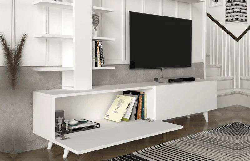 Meuble TV avec rangement ALEYNA 180cm - Salon et séjour