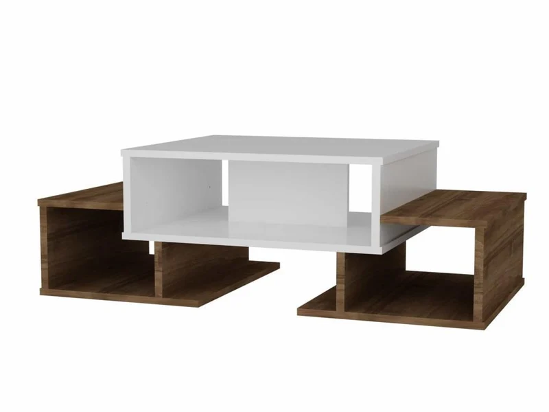 Table Basse SARAFINA - Noyer et Blanc - Salon et séjour