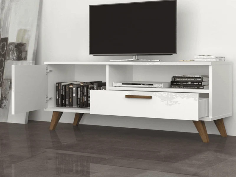 SAROB 120CM - Meuble TV - Blanc