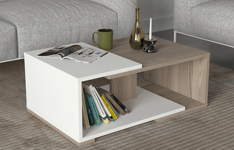 Table basse ATERAM - Blanc et Gris Cordoba