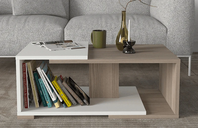 Table basse ATERAM - Blanc et Gris Cordoba