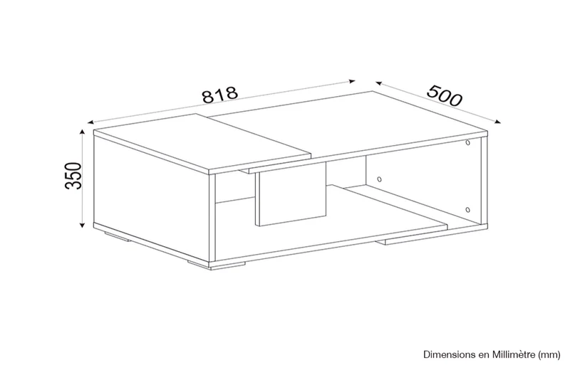 Table basse ATERAM - Blanc et Gris Cordoba