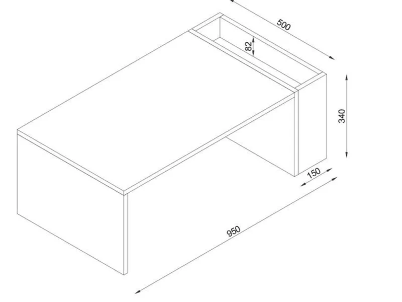 Table Basse WEIV - Noyer et Blanc