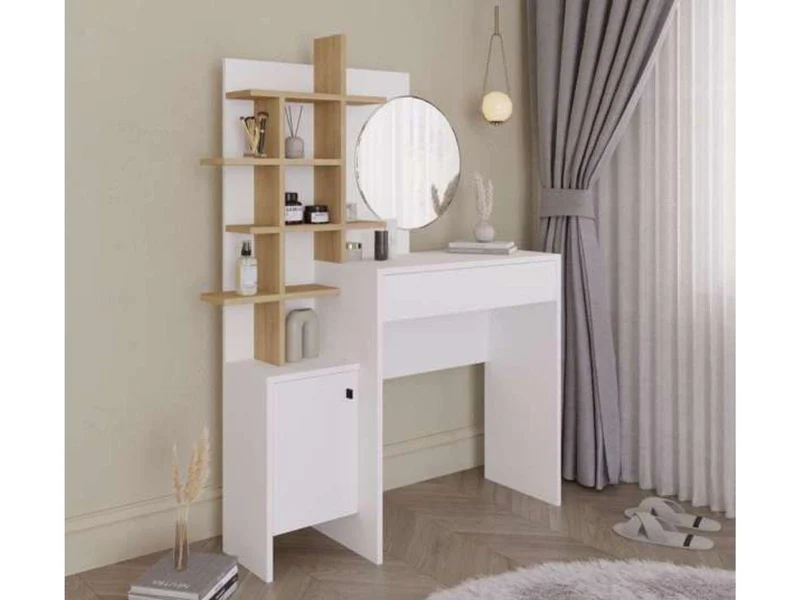 Coiffeuse MUP - blanc - chêne