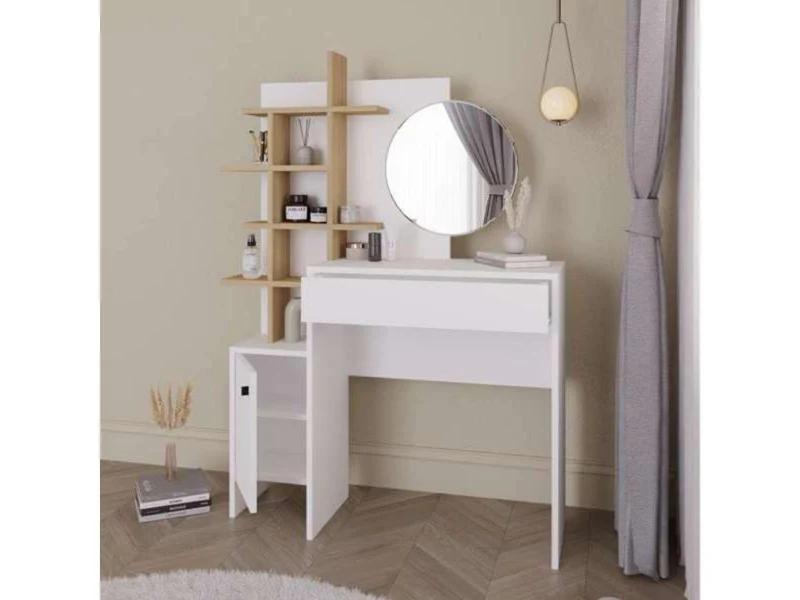 Coiffeuse MUP - blanc - chêne