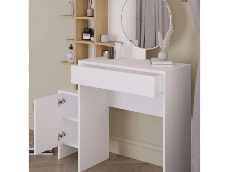 Coiffeuse MUP - blanc - chêne