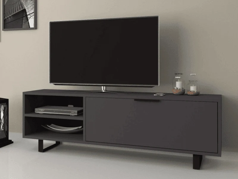 Table TV N-SMAR 140cm - Gris Anthracite - Salon et séjour