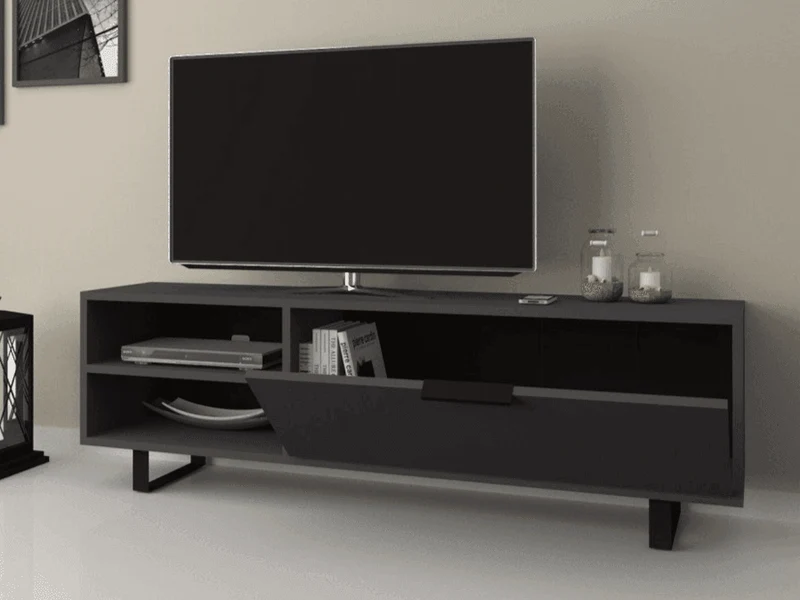 Table TV N-SMAR 140cm - Gris Anthracite - Salon et séjour