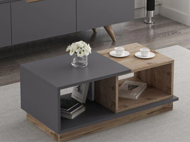 Table Basse CONCEPT - Chene et Gris