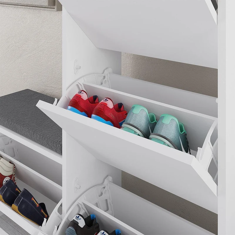 Meuble chaussures DUDE à 4 compartiments avec assise