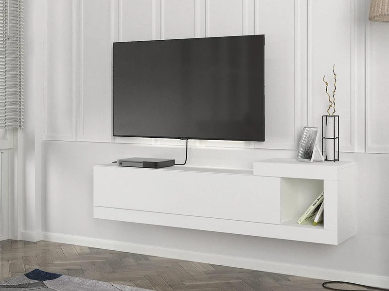 Meuble TV Suspendu VOLARE 150 cm - Blanc