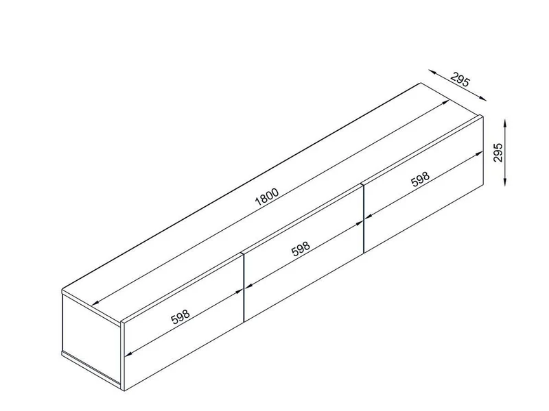 Meuble TV Suspendu ALMAD 180cm - chêne et gris anthracite