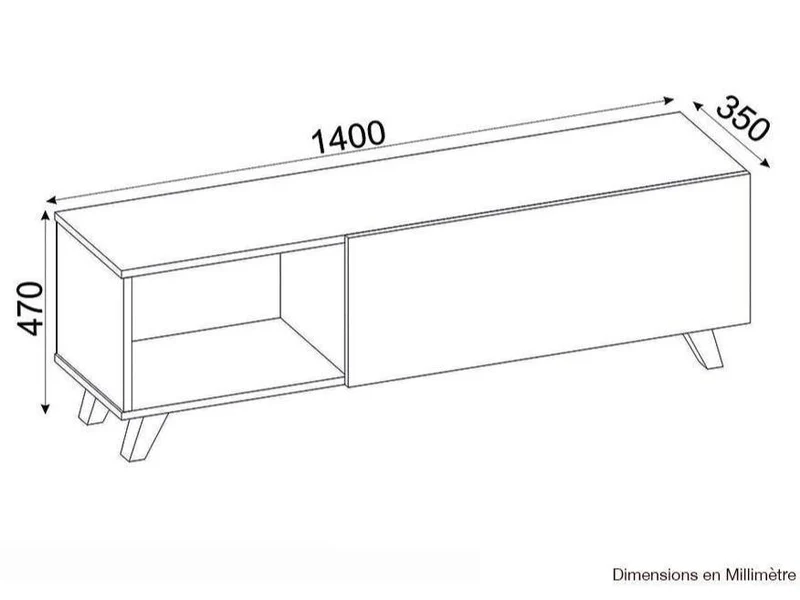 Table TV MART 140 cm - Blanc
