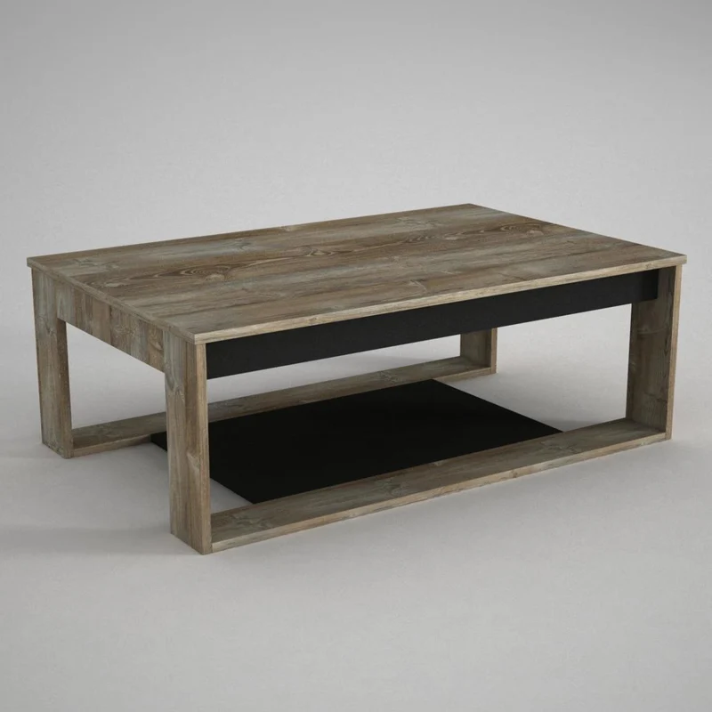 Table Basse COSTA 110cm - Motif Bois Chêne Gris - Salon et séjour