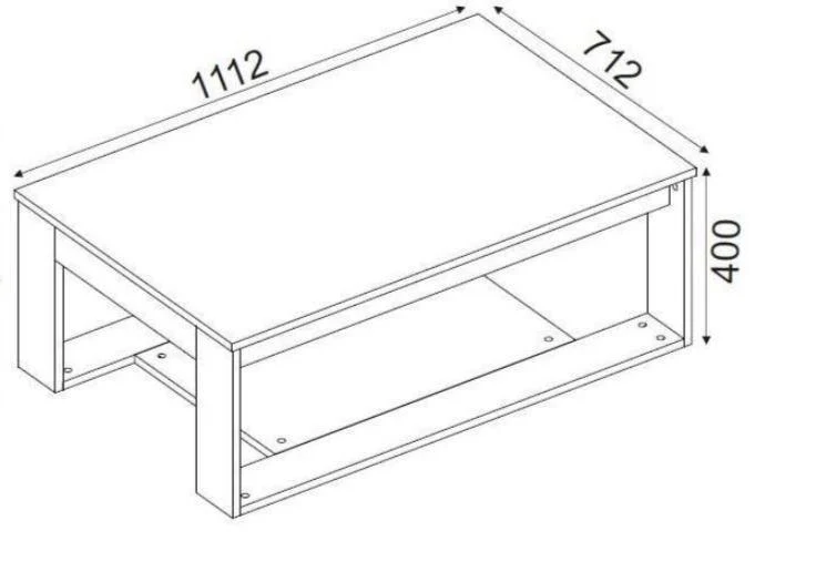 Table Basse COSTA 110cm - Motif Bois Chêne Gris - Salon et séjour