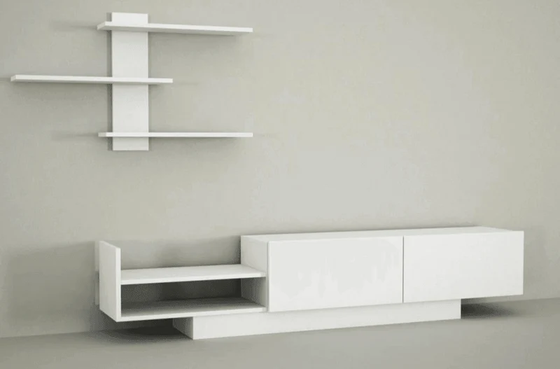 Meuble TV EGEMEN 180 cm - Blanc