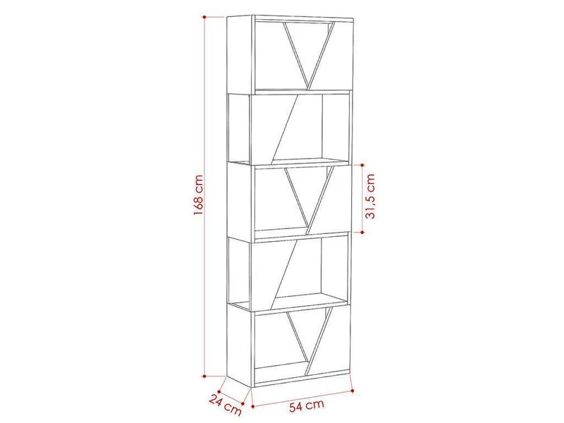 Bibliothèque-Étagères de rangement FRAME 168 cm - Chêne
