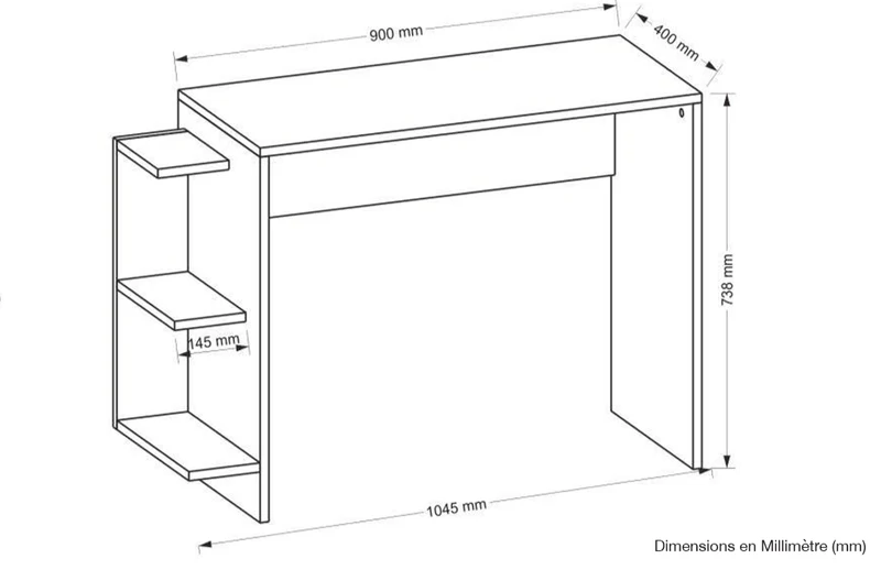 Bureau ADMIRAL 104 cm - Blanc