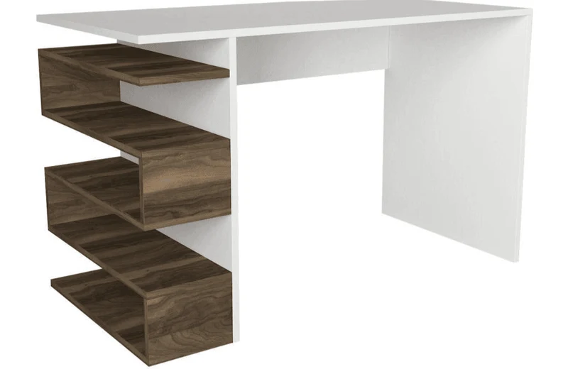 Bureau EKAR 120 cm - Noyer et Blanc