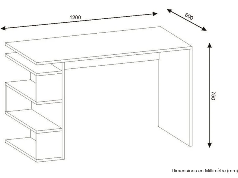 Bureau EKAR 120 cm - Noyer et Blanc