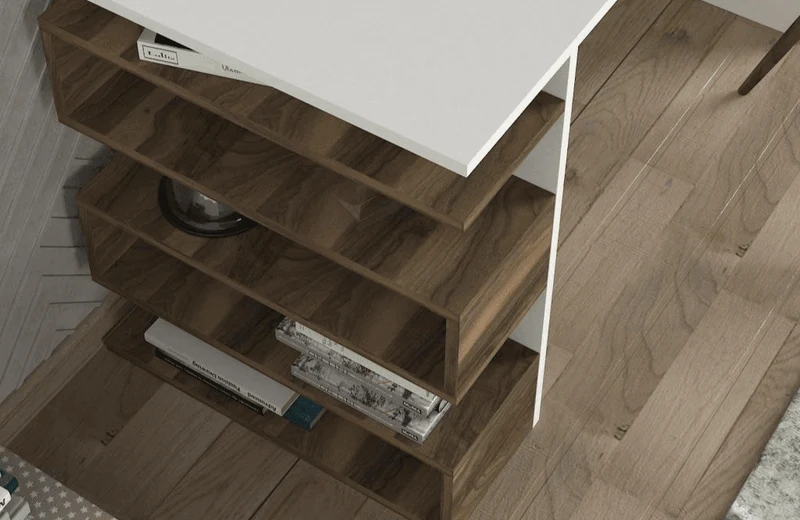 Bureau EKAR 120 cm - Noyer et Blanc