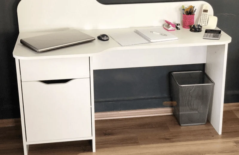 Bureau moderne avec rangement LONA 140 cm