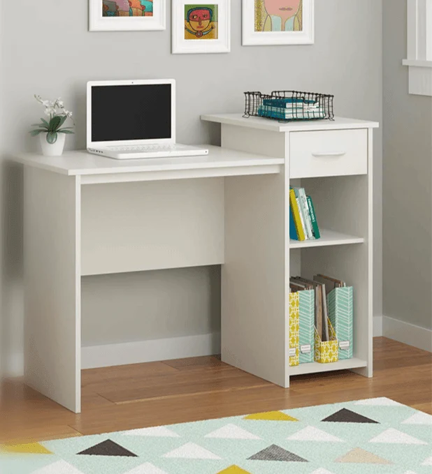 Bureau avec rangement TRAK 110 cm - Blanc
