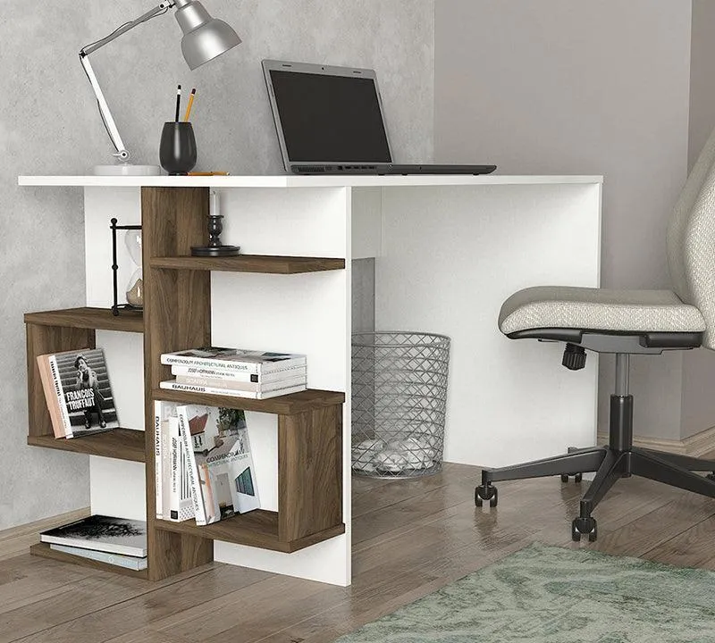 Bureau NISE -noyer et blanc- 120cm