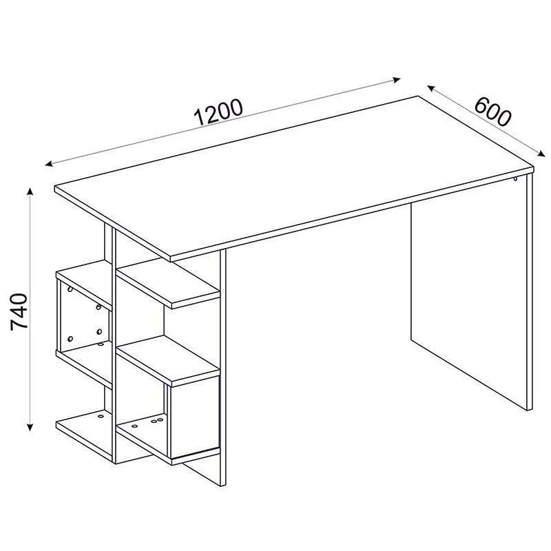 Bureau NISE -noyer et blanc- 120cm