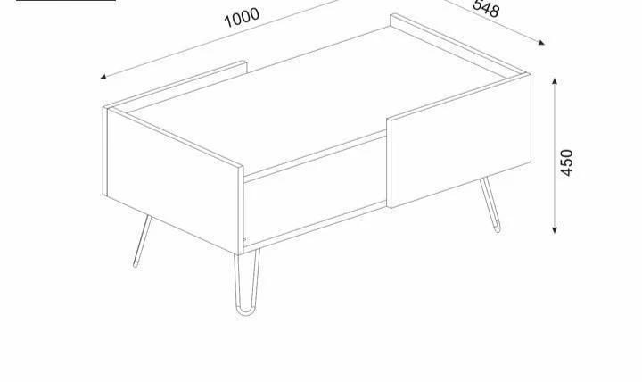 Table basse NADIN -chêne et noir- 100cm