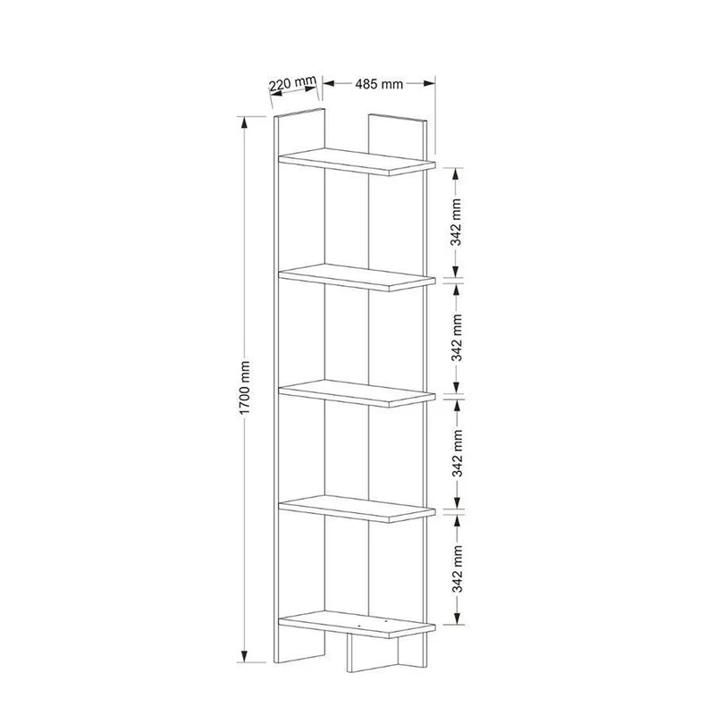 Bibliothèque PERLE -blanc- 170cm
